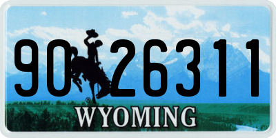 WY license plate 9026311