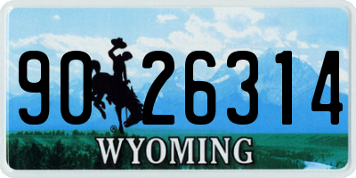 WY license plate 9026314