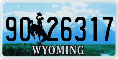 WY license plate 9026317