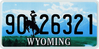 WY license plate 9026321