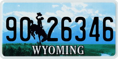 WY license plate 9026346