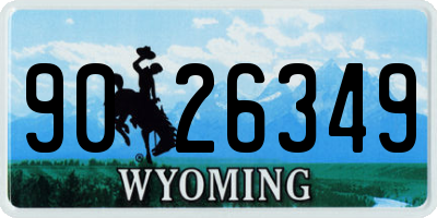 WY license plate 9026349