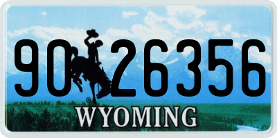 WY license plate 9026356