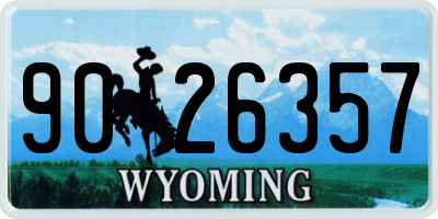 WY license plate 9026357