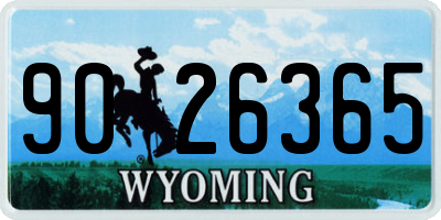 WY license plate 9026365