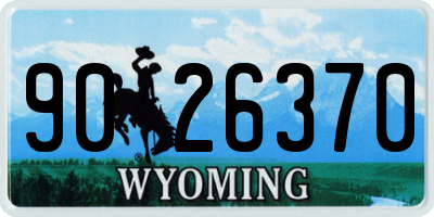 WY license plate 9026370