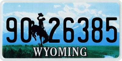 WY license plate 9026385
