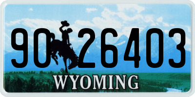 WY license plate 9026403