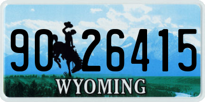 WY license plate 9026415