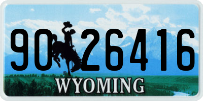 WY license plate 9026416