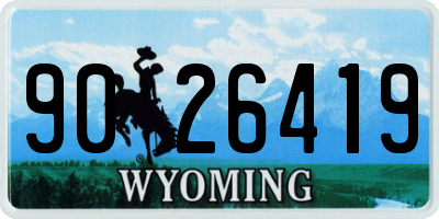 WY license plate 9026419