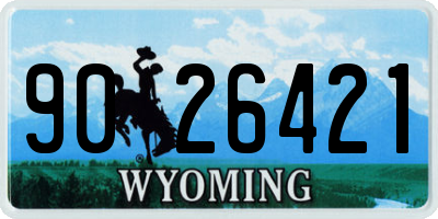 WY license plate 9026421