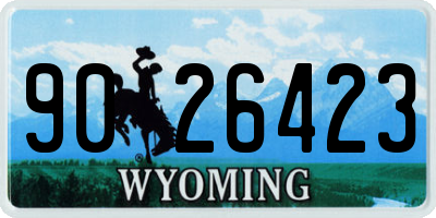 WY license plate 9026423