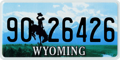 WY license plate 9026426