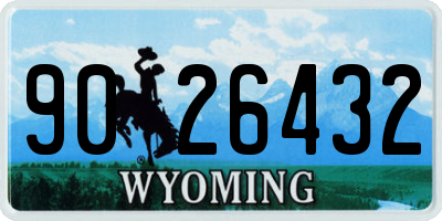 WY license plate 9026432