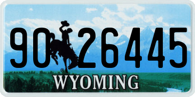 WY license plate 9026445