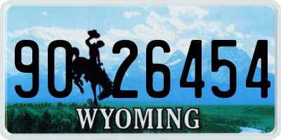 WY license plate 9026454