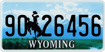 WY license plate 9026456