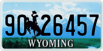 WY license plate 9026457