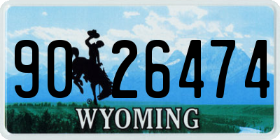 WY license plate 9026474