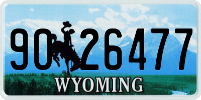 WY license plate 9026477