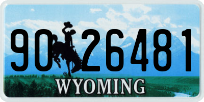 WY license plate 9026481