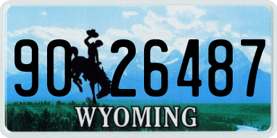 WY license plate 9026487