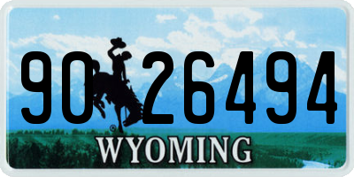 WY license plate 9026494