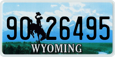 WY license plate 9026495