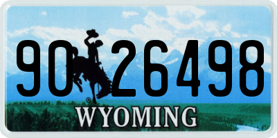 WY license plate 9026498