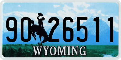 WY license plate 9026511