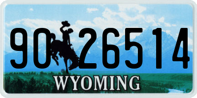 WY license plate 9026514