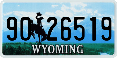 WY license plate 9026519