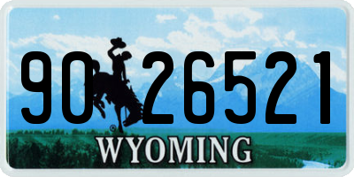 WY license plate 9026521