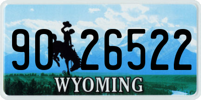 WY license plate 9026522