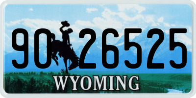 WY license plate 9026525