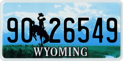 WY license plate 9026549