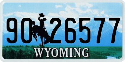 WY license plate 9026577
