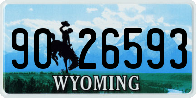 WY license plate 9026593