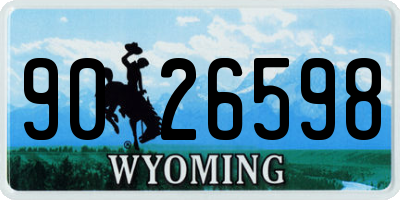 WY license plate 9026598