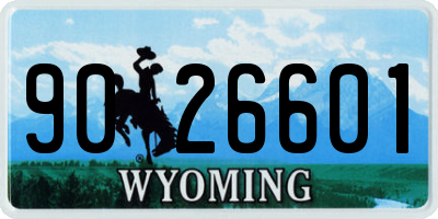 WY license plate 9026601