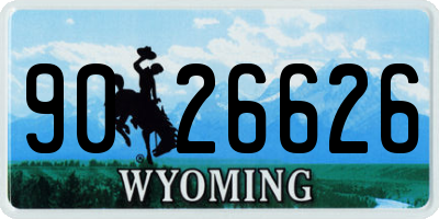 WY license plate 9026626