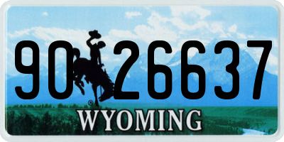 WY license plate 9026637