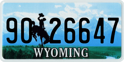 WY license plate 9026647