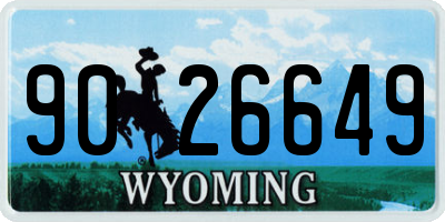 WY license plate 9026649