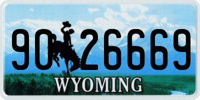 WY license plate 9026669