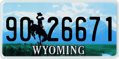 WY license plate 9026671