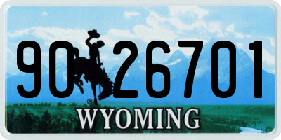 WY license plate 9026701
