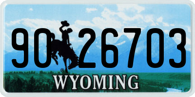 WY license plate 9026703