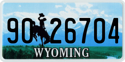 WY license plate 9026704